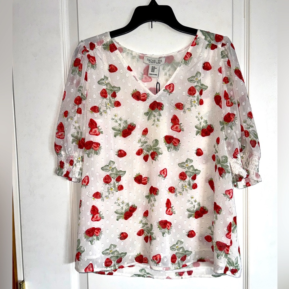 🍓 Rachel Zoe Women's Strawberry Top XS
